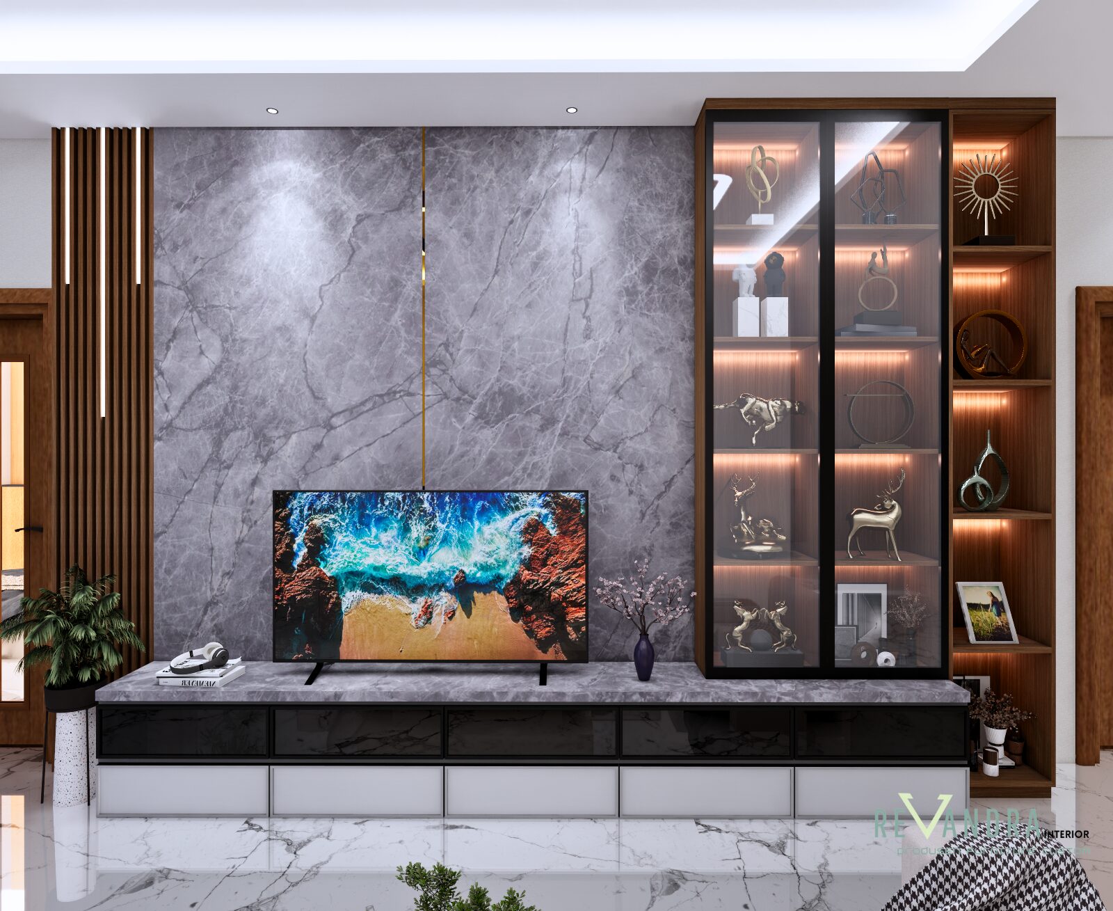 Backdrop TV Modern – fungsional untuk Ruang Keluarga