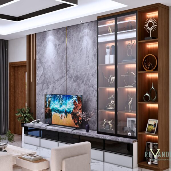 Backdrop TV Modern – fungsional untuk Ruang Keluarga