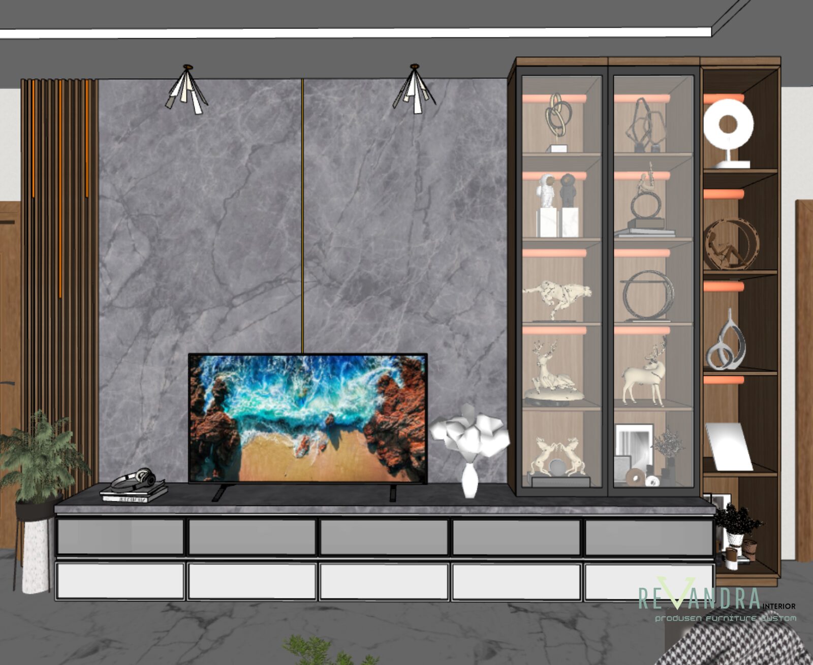 Backdrop TV Modern – fungsional untuk Ruang Keluarga