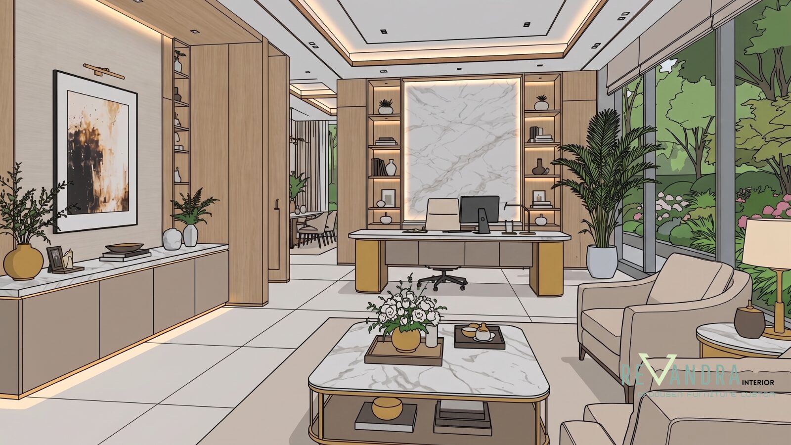 Desain Interior Ruang Kerja di Rumah yang Fungsional dan Estetik