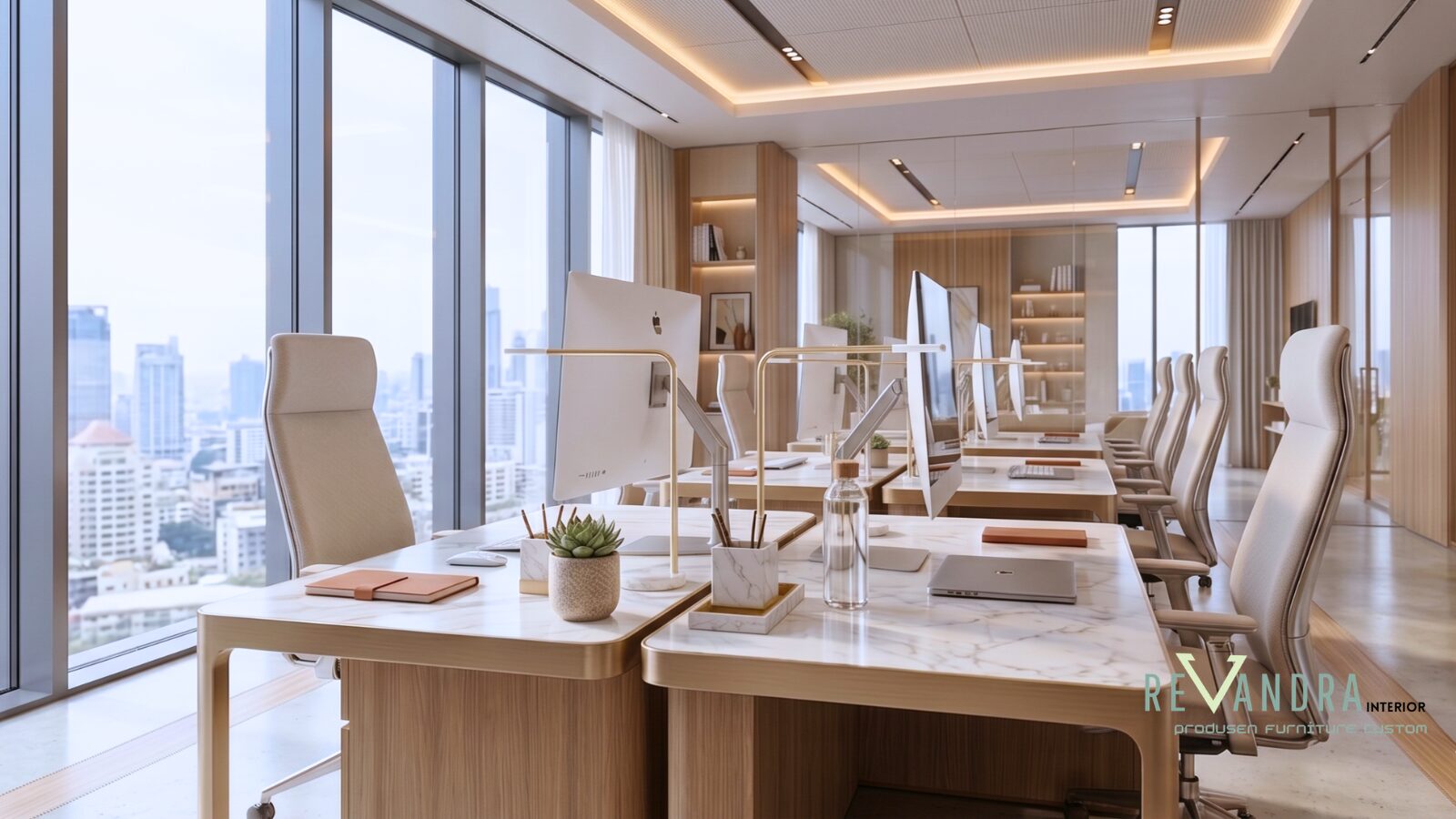 Inspirasi meja kerja kantor elegan untuk produktivitas harian