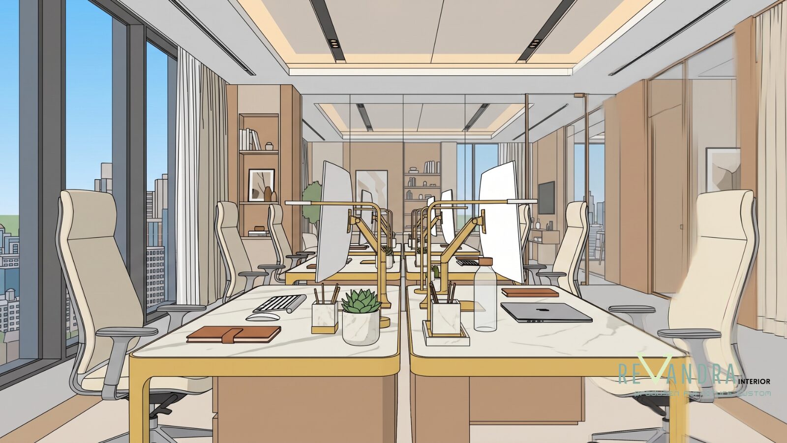Inspirasi meja kerja kantor elegan untuk produktivitas harian