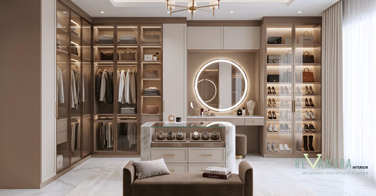 Walk In Closet Modern, Solusi Penyimpanan Rapi dan Elegan