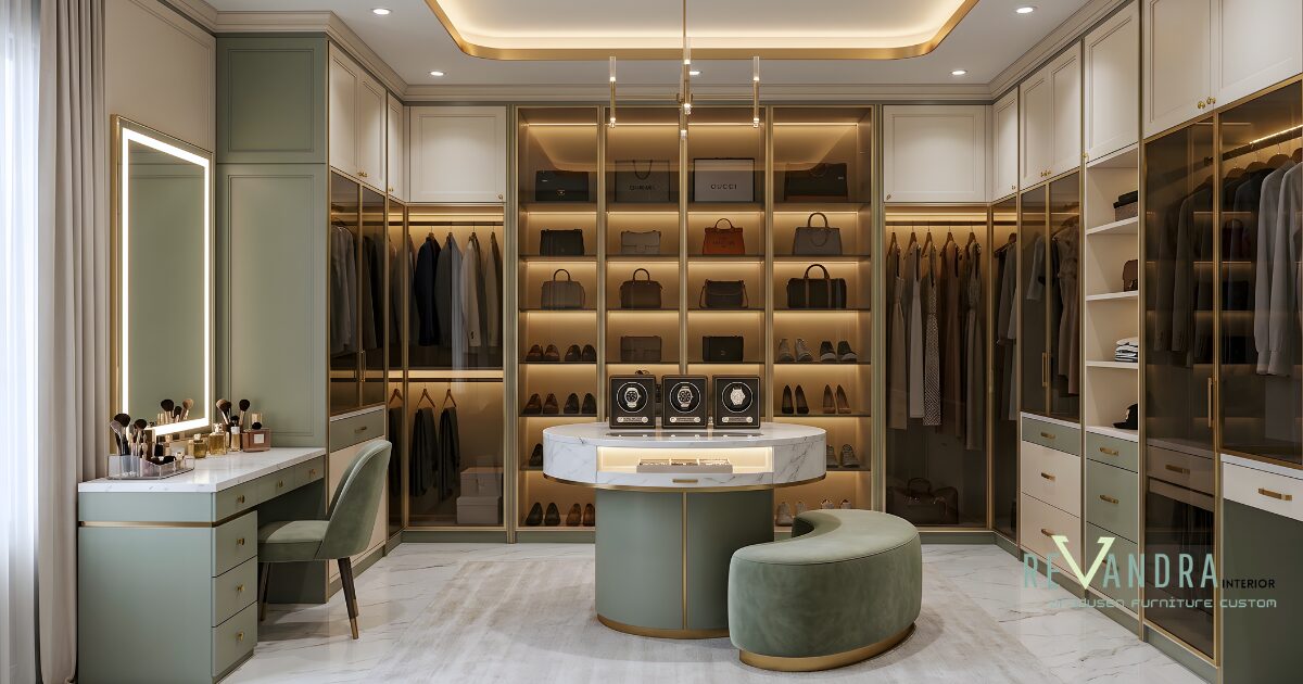 Walk In Closet Modern, Solusi Penyimpanan Rapi dan Elegan