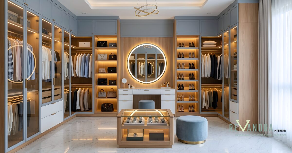 Walk In Closet Modern, Solusi Penyimpanan Rapi dan Elegan