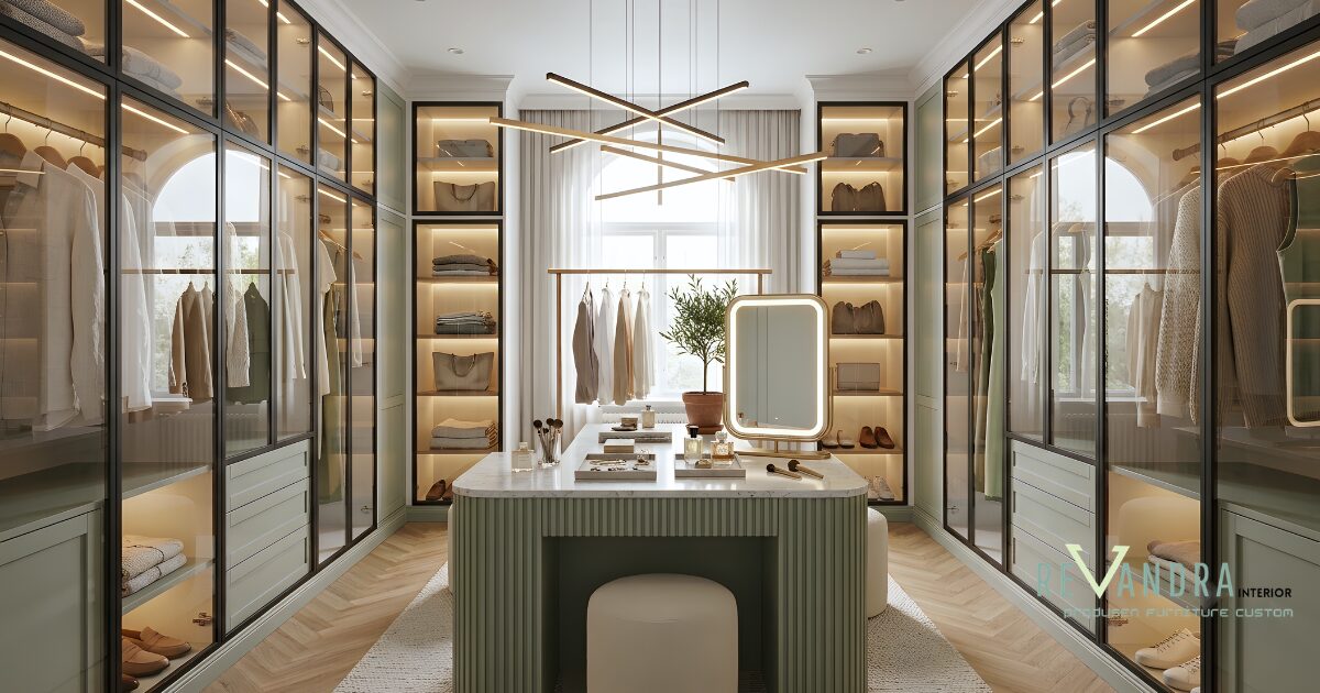 Walk In Closet Modern, Solusi Penyimpanan Rapi dan Elegan