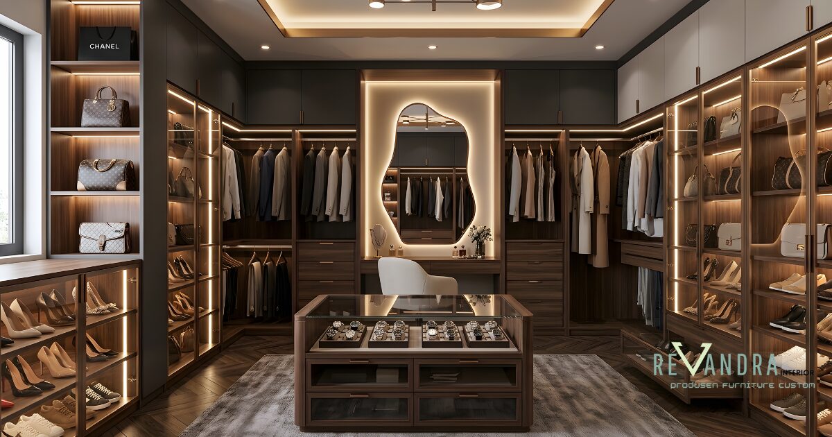 Walk In Closet Modern, Solusi Penyimpanan Rapi dan Elegan