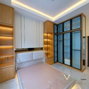 Desain kamar anak modern dengan lemari full height