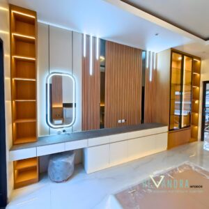 Desain Kamar Tidur Mewah Modern dengan Built-In Furniture