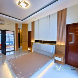 Desain Kamar Tidur Mewah Modern dengan Built-In Furniture