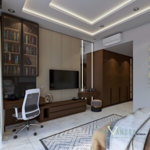 Kamar Utama Modern dengan Area Kerja Terintegrasi