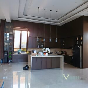 Desain Kitchen Set Modern Mewah dengan Nuansa Gelap